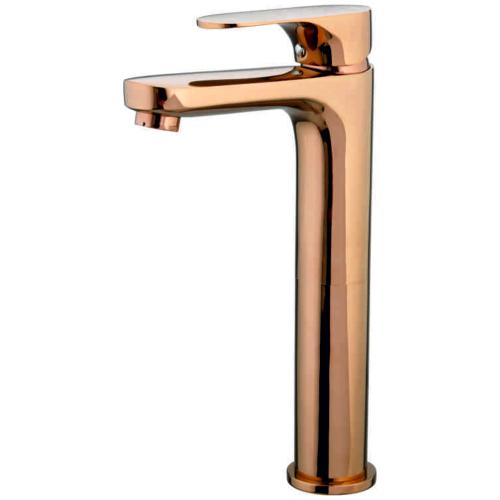 Single Liver Basin Mixer Jumbo with 600mm Long SS Braided Hose Rose Gold